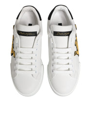Dolce & Gabbana White Crown Patch Portofino Men Sneakers Shoes