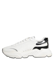 Dolce & Gabbana White Silver DAYMASTER Leather Sneakers Shoes