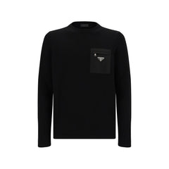 Prada Black Fleece Wool Sweatshirt