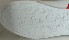 Dolce & Gabbana White Red Portofino Low Top Sneakers Shoes