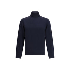 Roberto Collina Blue Merino Wool Turtleneck