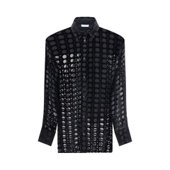Ferragamo Black Silk Pattern Shirt