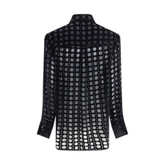 Ferragamo Black Silk Pattern Shirt