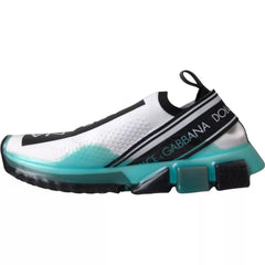 Dolce & Gabbana Black White Blue Slip On Sorrento Sneakers