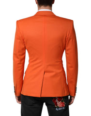 Dolce & Gabbana Orange SICILIA Double Breasted Coat Blazer