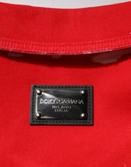Dolce & Gabbana Red Sleeveless Logo Plaque Vest Jacket