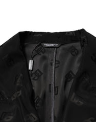 Dolce & Gabbana Black Polyester Logo Monogram Coat Jacket