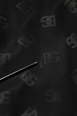 Dolce & Gabbana Black Polyester Logo Monogram Coat Jacket