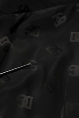 Dolce & Gabbana Black Polyester Logo Monogram Coat Jacket