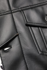 Dolce & Gabbana Black Polyester Button Down Biker Jacket