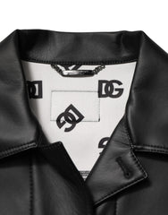 Dolce & Gabbana Black Polyester Button Down Biker Jacket