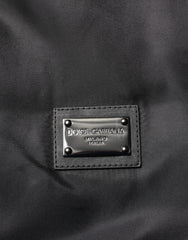 Dolce & Gabbana Black Polyester Logo Plaque Bomber Jacket