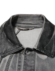 Dolce & Gabbana Gray Washed Cotton Stretch Denim Jacket