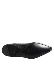 Dolce & Gabbana Black Exotic Leather Lace Up Derby Shoes