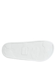 Dolce & Gabbana White Black Leather Sandals Beachwear Shoes