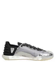 Dolce & Gabbana Black Silver NS1 Men Low Top Sneakers Shoes