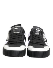 Dolce & Gabbana Black White Leather MIAMI Low Top Sneakers Shoes