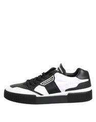 Dolce & Gabbana Black White Leather MIAMI Low Top Sneakers Shoes