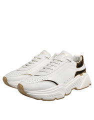 Dolce & Gabbana White Daymaster Leather Low Top Sneakers Shoes