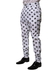 Dolce & Gabbana White Logo Cotton Skinny Denim Trouser Pants