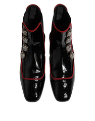Dolce & Gabbana Black Jackie Buttoned Chelsea Boots Shoes