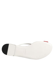 Dolce & Gabbana Red White KEIRA Flower Leather Sandals Shoes