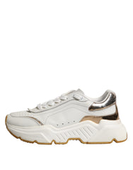 Dolce & Gabbana White Gold Daymaster Low Top Sneakers Shoes