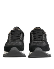 Dolce & Gabbana Black Gray Leopard Low Top Sneakers Shoes