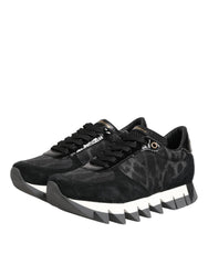 Dolce & Gabbana Black Gray Leopard Low Top Sneakers Shoes