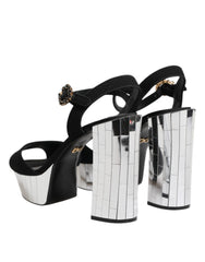 Dolce & Gabbana Black Crystal Ankle Strap Keira Sandal Shoes