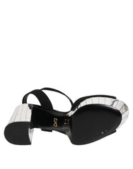 Dolce & Gabbana Black Crystal Ankle Strap Keira Sandal Shoes
