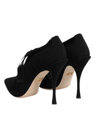 Dolce & Gabbana Black Lace Up Stiletto Heels Pumps Shoes