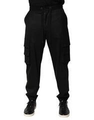 Dolce & Gabbana Solid Black Cargo Jogger Men Sweatpants Pants
