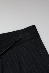 Dolce & Gabbana Black Stripes Viscose Skinny Dress Men Pants