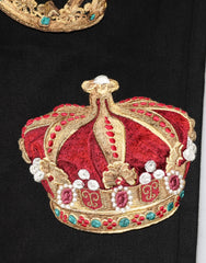 Dolce & Gabbana Black Baroque Royal Men Dress Trouser Pants