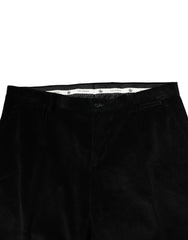 Dolce & Gabbana Black Cotton Men Dress Formal Trouser Pants