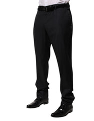 Dolce & Gabbana Black Wool Men Formal Dress Trouser Pants