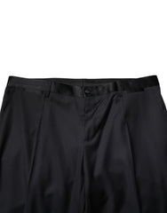 Dolce & Gabbana Black Wool Men Formal Dress Trouser Pants