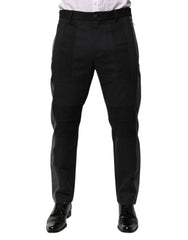 Dolce & Gabbana Black Gray Cotton Dress Formal Trouser Pants