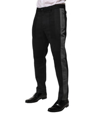Dolce & Gabbana Black Gray Cotton Dress Formal Trouser Pants
