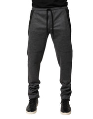 Dolce & Gabbana Gray Black Wool Blend Jogger Sweatpants  Pants
