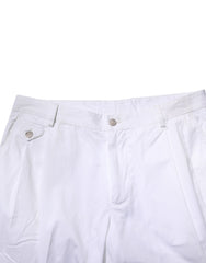 Dolce & Gabbana White Cotton Dress Slim Formal Trouser Pants