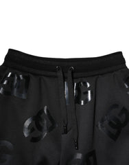 Dolce & Gabbana Black Logo Cotton Bermuda Sweatshorts Shorts