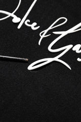 Dolce & Gabbana Black Hooded Logo Print Sweatshirt Sweater