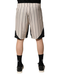Dolce & Gabbana Off White Polyester DG Logo Sweatshorts Shorts
