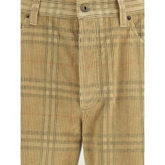 Burberry Brown Cotton Casual Pants