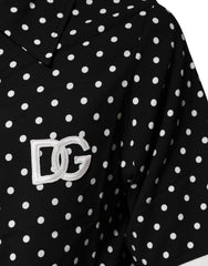 Dolce & Gabbana Black Polka Dot Short Sleeves Collared Polo T-shirt