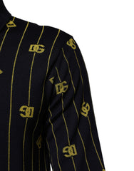 Dolce & Gabbana Black Logo Jacquard Knitted Polo Shirt T-shirt