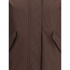Woolrich Brown Cotton Full-Length Jacket