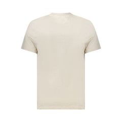Tommy Hilfiger Beige Cotton Men T-Shirt